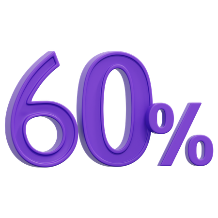 Free 60 Percent  3D Icon