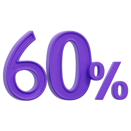 Free 60 Percent  3D Icon