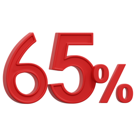 Free 65 Percent  3D Icon