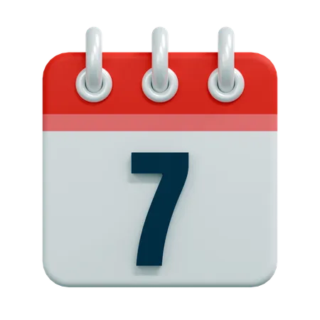 Free 7 Date  3D Icon