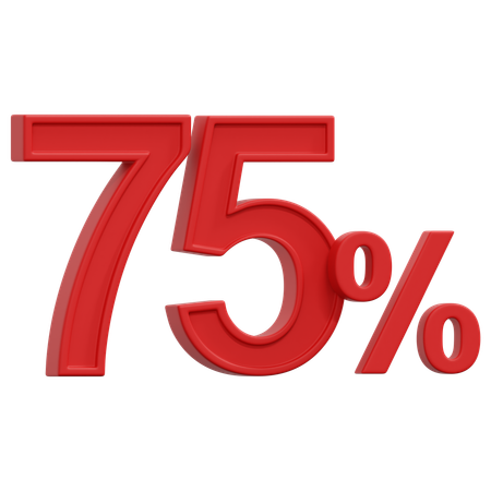 Free 75 Percent  3D Icon