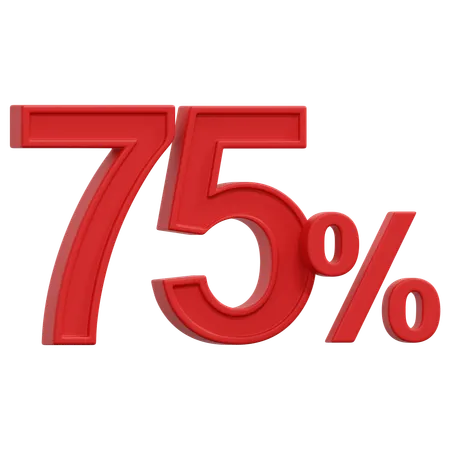 Free 75 Percent  3D Icon