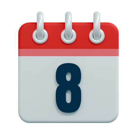 Free 8 Date  3D Icon