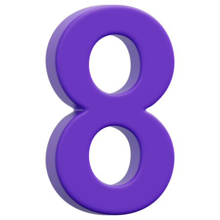 Free 8 Number  3D Icon