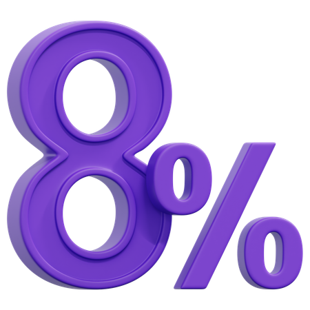 Free 8 Percent  3D Icon
