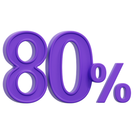 Free 80 Percent  3D Icon