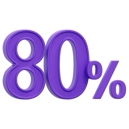 Free 80 Percent  3D Icon