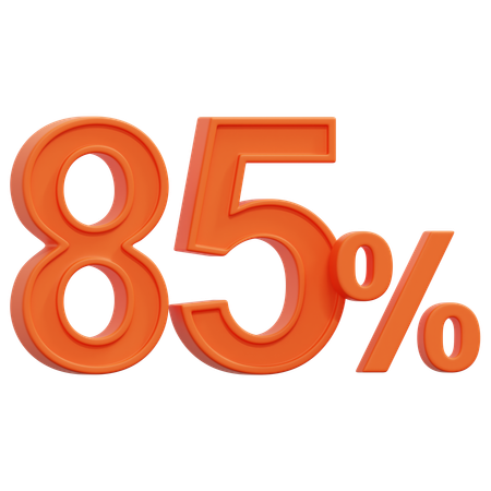 Free 85 Percent  3D Icon