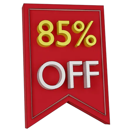 Free 85 Percent Discount Tag  3D Icon