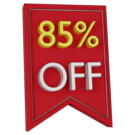 Free 85 Percent Discount Tag  3D Icon