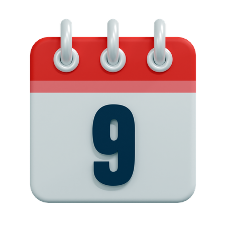 Free 9 Date  3D Icon