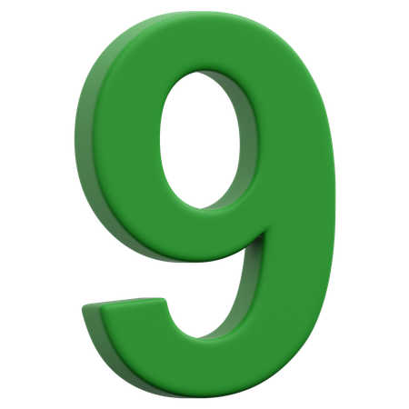 Free 9 Number  3D Icon