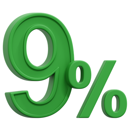 Free 9 Percent  3D Icon