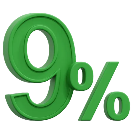 Free 9 Percent  3D Icon