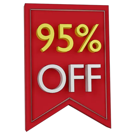 Free 95 Percent Discount Tag  3D Icon