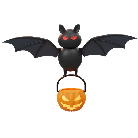 Free Abóbora e morcego  3D Icon