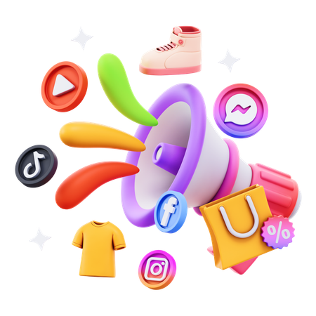 Free Achats sur les réseaux sociaux  3D Icon