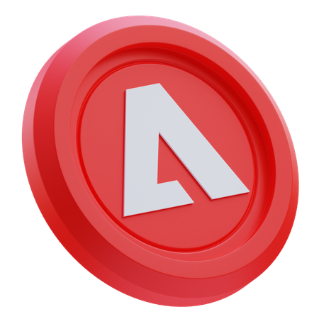 Free Adobe-Logo auf roter runder Münze  3D Icon