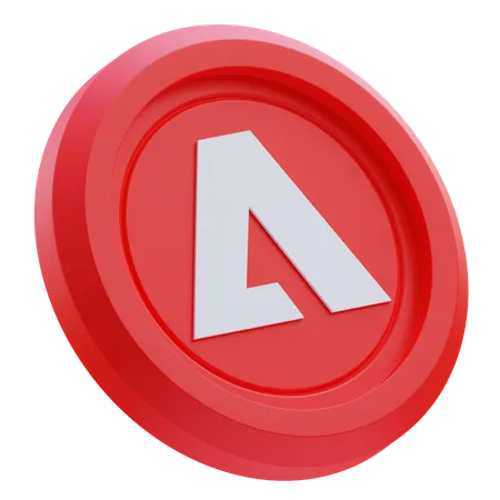 Free Adobe-Logo auf roter runder Münze  3D Icon