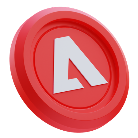 Free Adobe Logo on Red Circular Coin  3D Icon