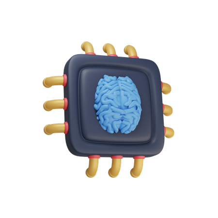 Free Ai Chip  3D Icon