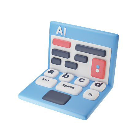 Free Ai Laptop  3D Icon