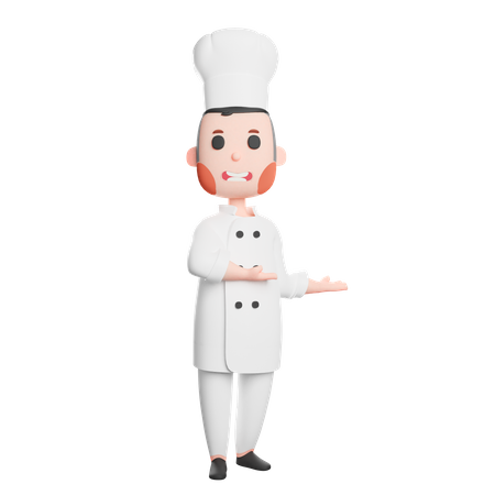 Free Chef alegre haciendo gestos con las manos  3D Illustration