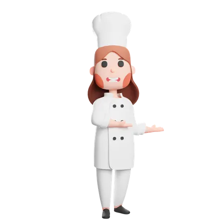 Free Chef alegre haciendo gestos con las manos  3D Illustration