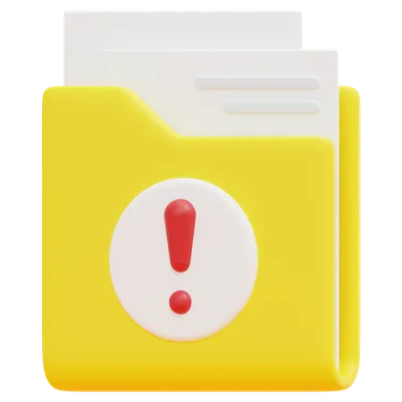 Free Alert Folder  3D Icon