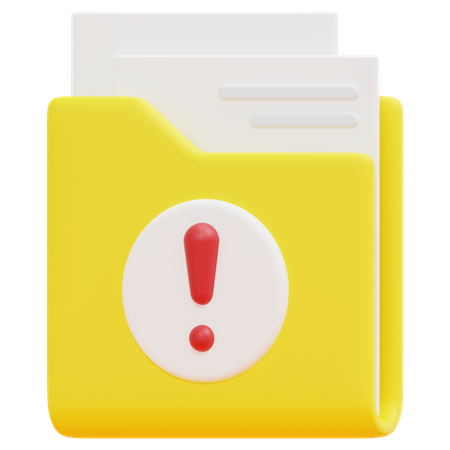 Free Alert Folder  3D Icon