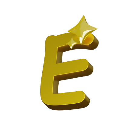 Free Alfabeto e  3D Icon