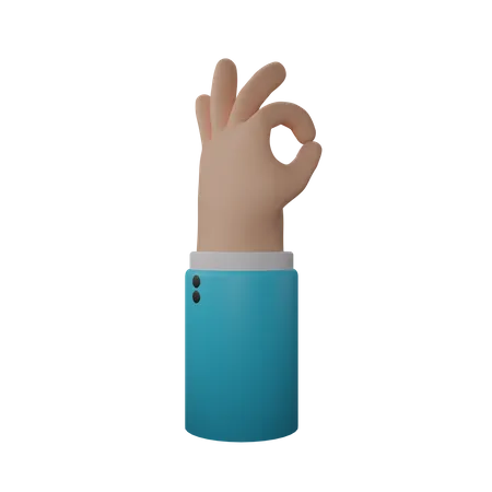 Free All okay hand gesture  3D Illustration