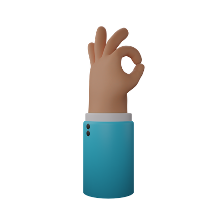 Free All okay hand gesture  3D Illustration