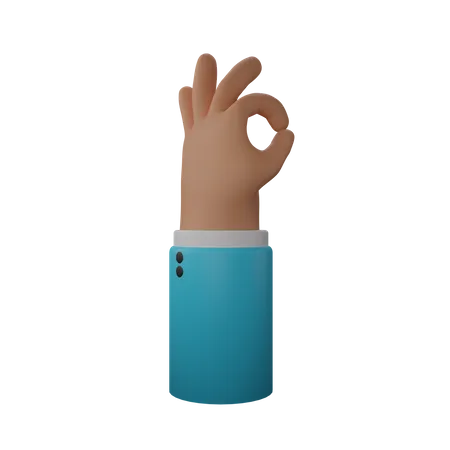 Free All okay hand gesture  3D Illustration