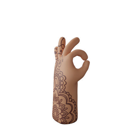 Free All okay sign with hand  3D Icon