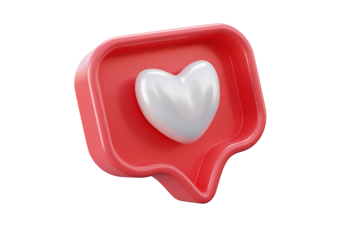 Free Amor nas redes sociais ou emoji de coração  3D Icon