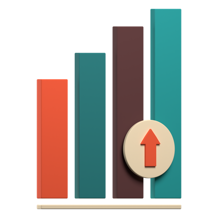 Free Analysis Growth Graph  3D Icon