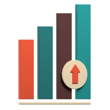 Free Analysis Growth Graph  3D Icon