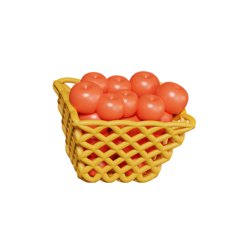 Free Apple Basket  3D Icon