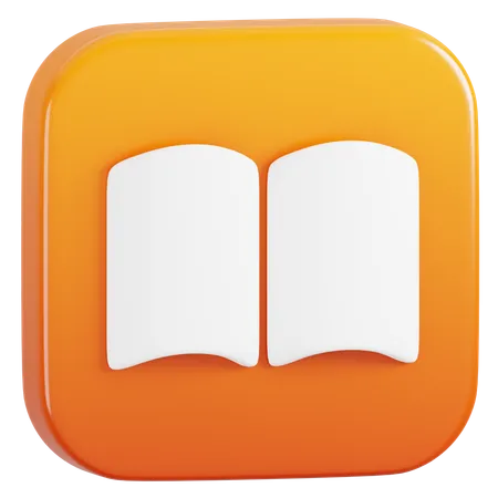 Free Apple Books Application Logo  3D Icon