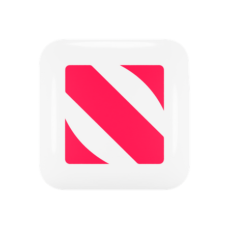 Free Apple News application  3D Logo