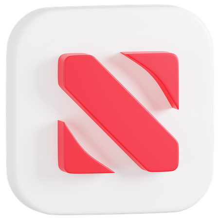 Free Apple News Application  3D Icon
