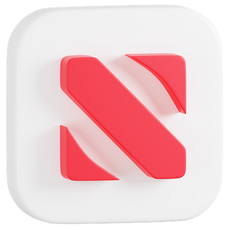 Free Apple News Application Logo  3D Icon