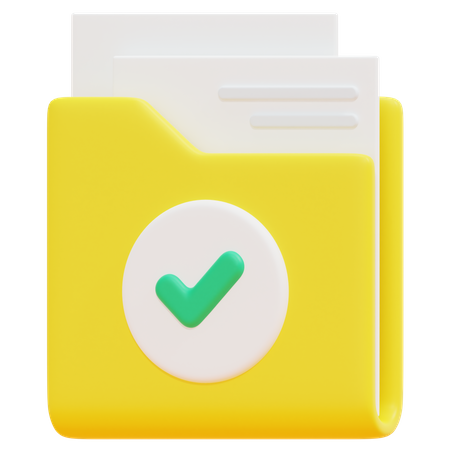 Free Approved Folder  3D Icon