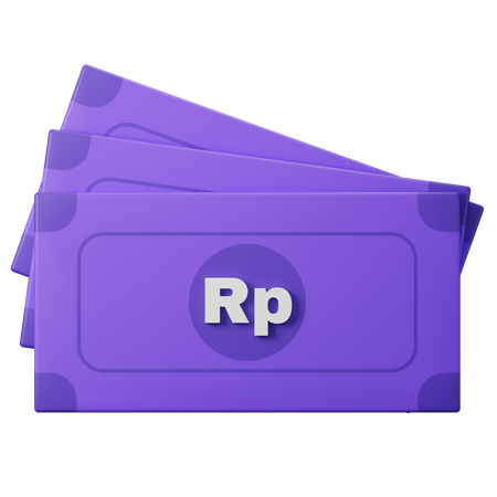 Free Argent Rupiah  3D Icon