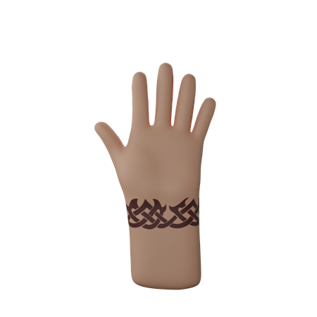 Free Arrêtez le geste de la main avec un tatouage à portée de main  3D Icon