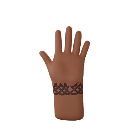 Free Arrêtez le geste de la main avec un tatouage à portée de main  3D Icon