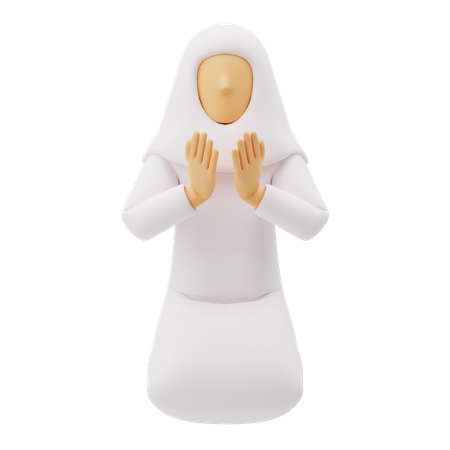 Free As mulheres muçulmanas sentam-se rezando  3D Icon