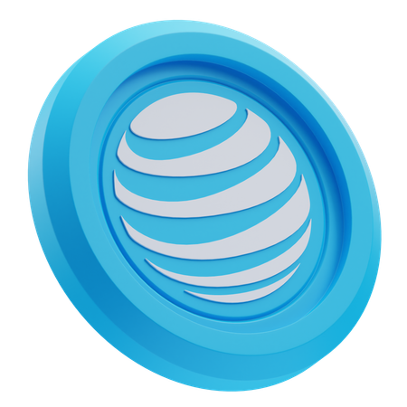 Free AT&T-Logo auf blauer runder Münze  3D Icon