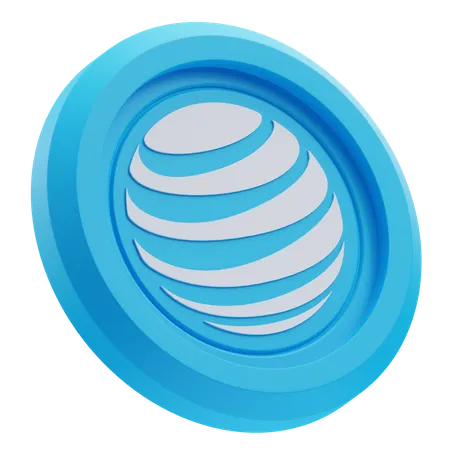 Free AT&T-Logo auf blauer runder Münze  3D Icon